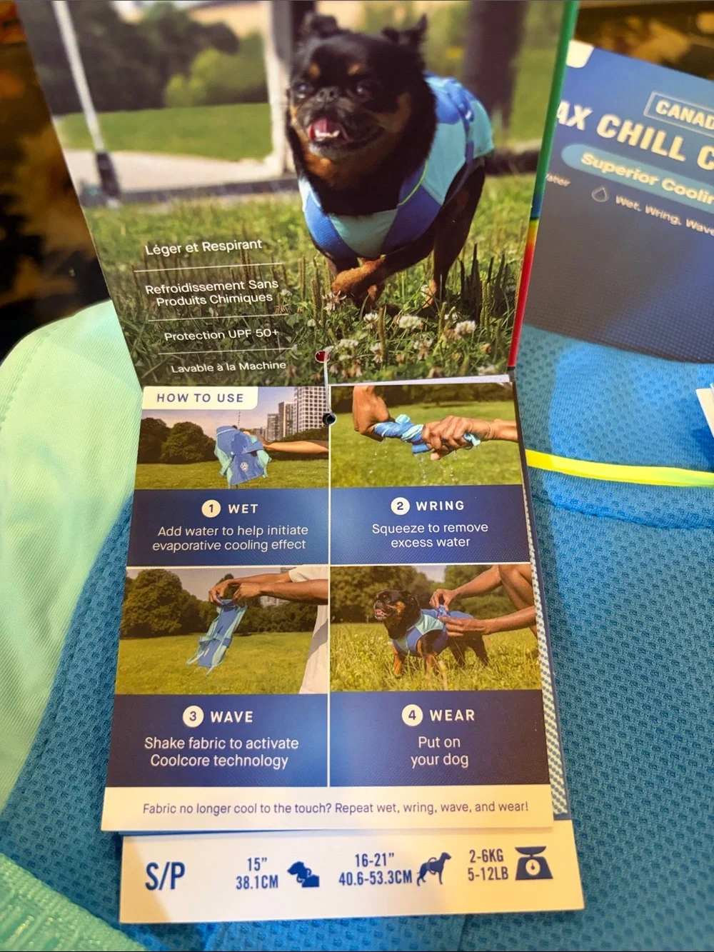 NWT Cooling Dog Vest - Light Blue Design Small & Extra Small
